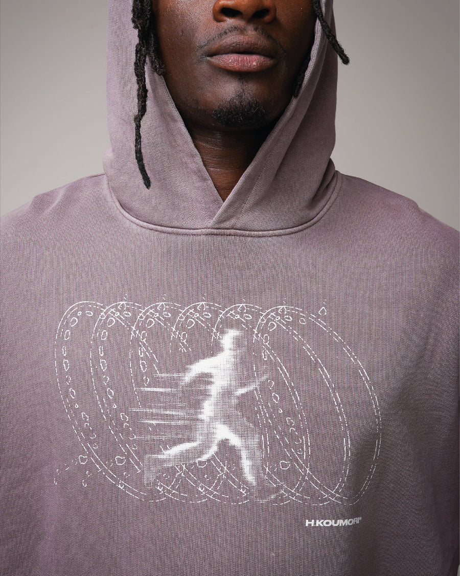 Sudadera con capucha Running Motion color uva