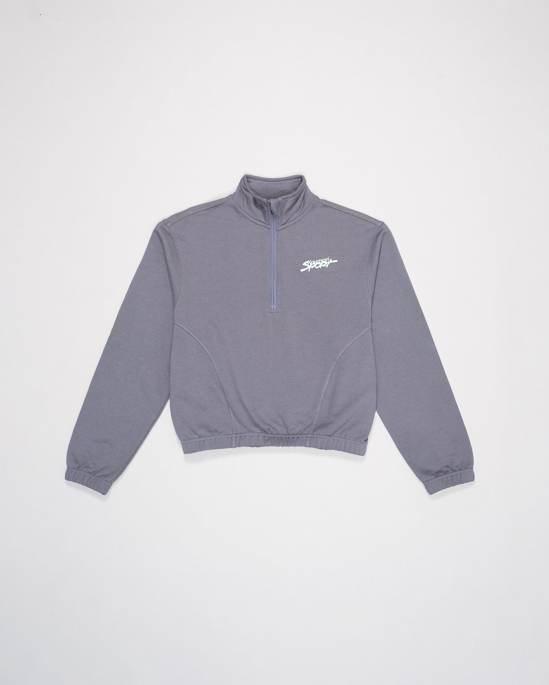 Chaqueta deportiva de media cremallera para mujer, color azul turbulento