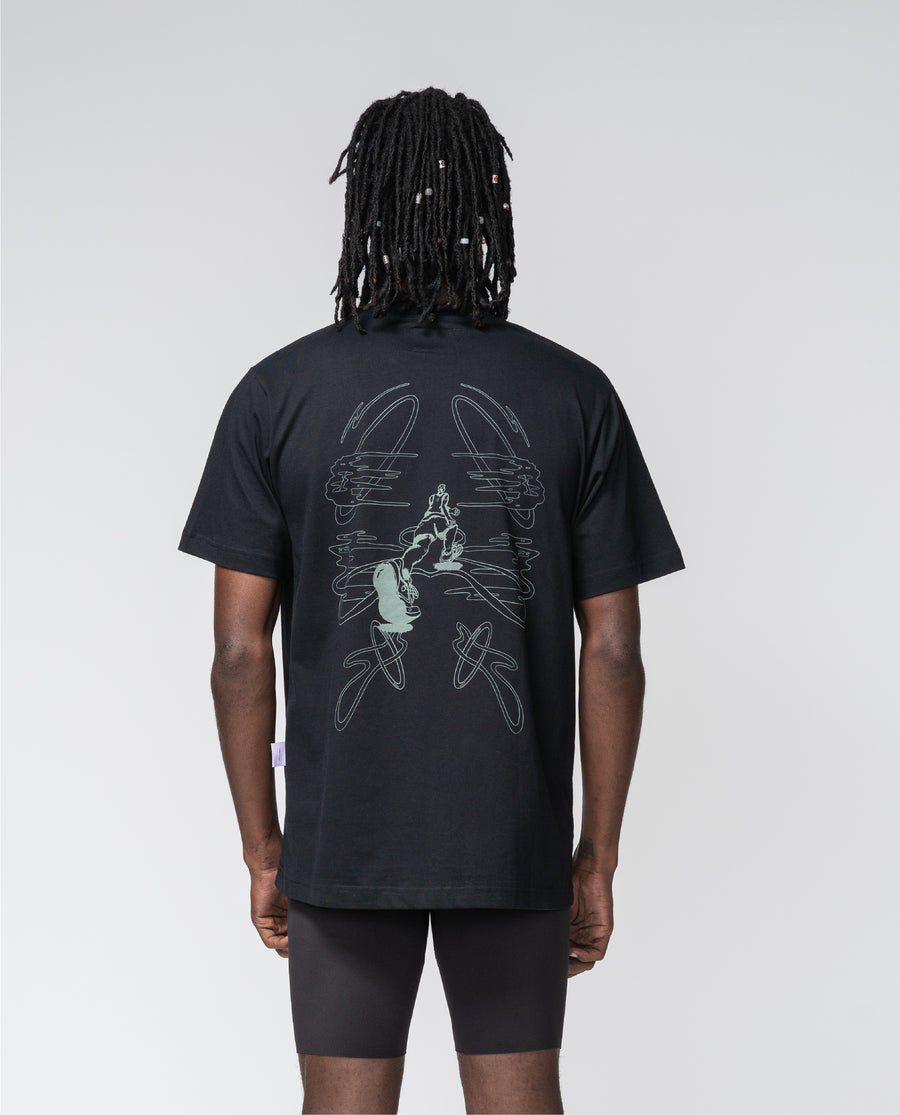 Camiseta negra regular Mind Runner