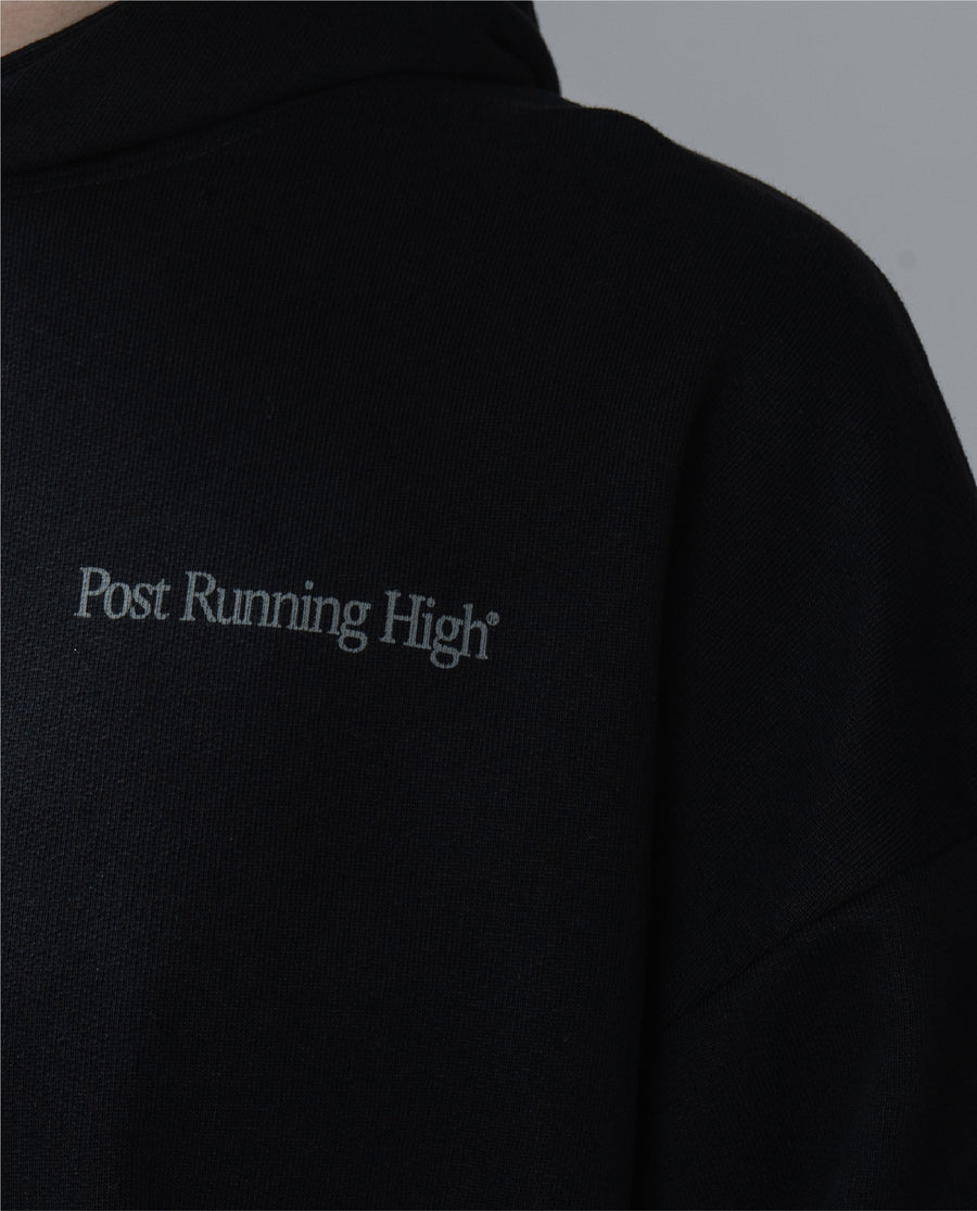 Sudadera con capucha Post Running High Negra