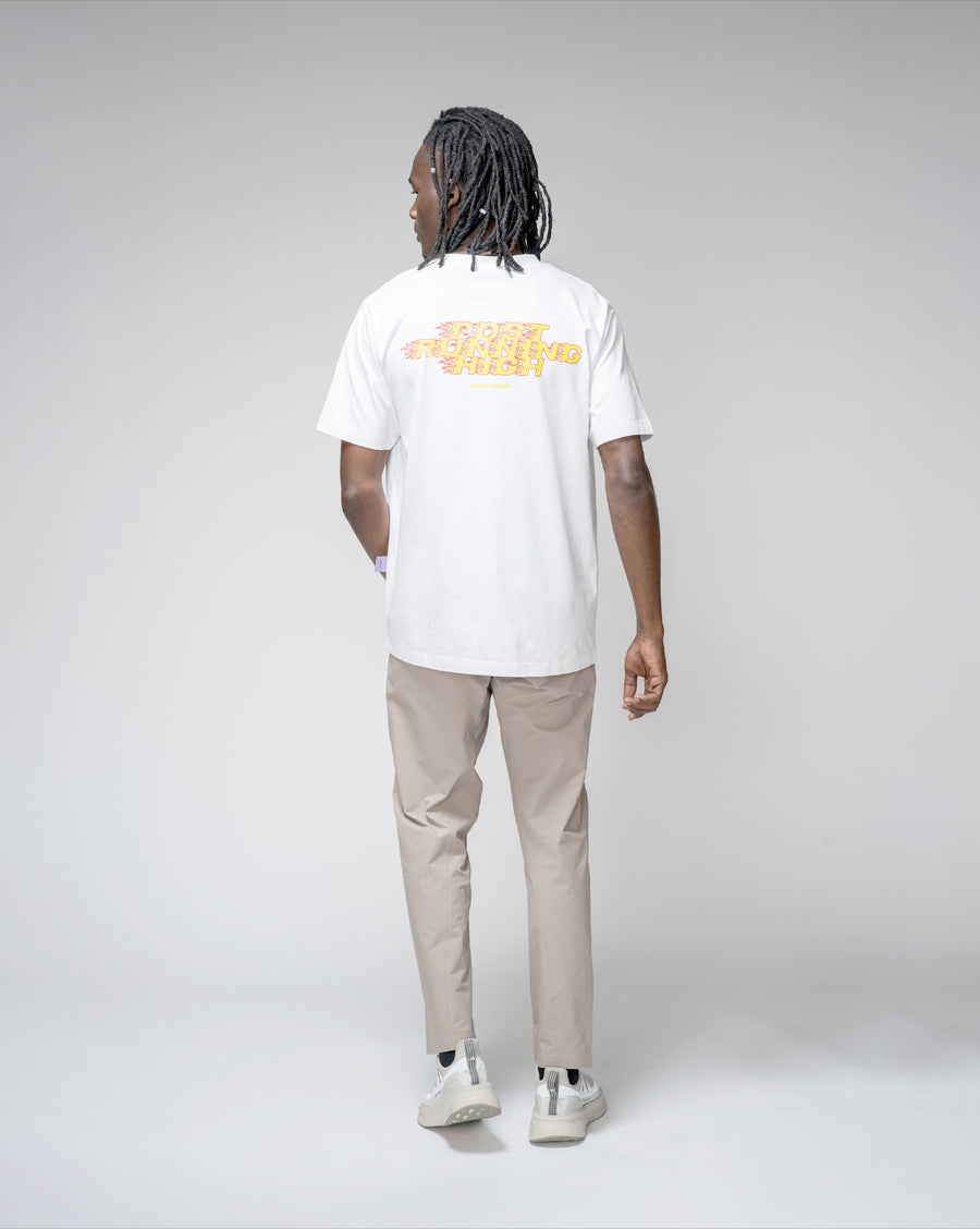 Camiseta regular blanca High Flames de Post Running