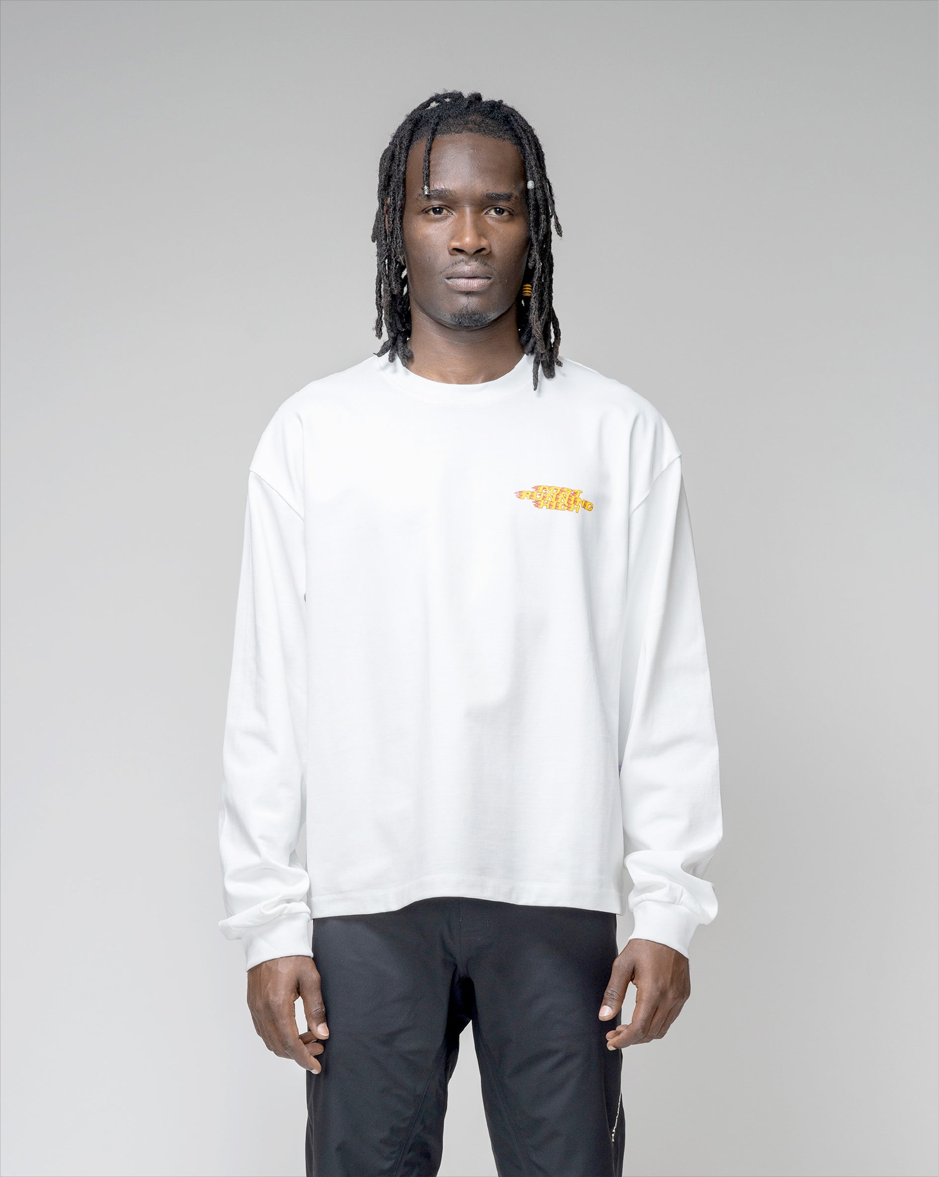 Camiseta de manga larga Post Running High Flames blanca