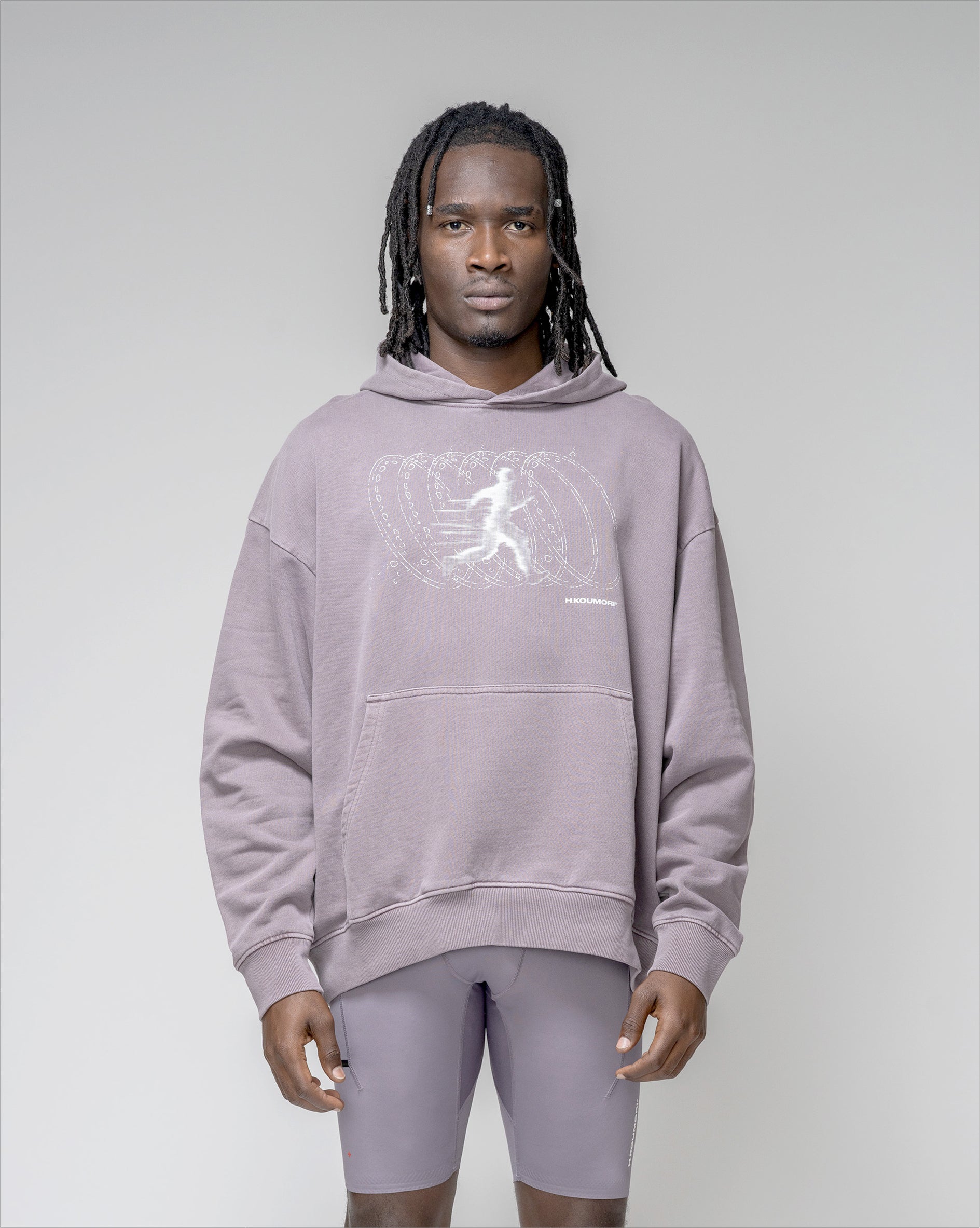 Sudadera con capucha Running Motion color uva